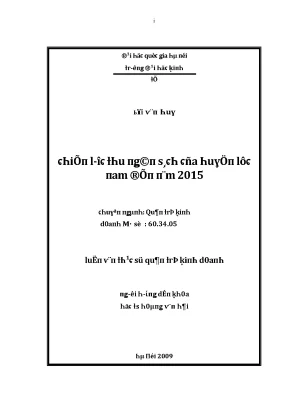 Luận văn chiến lược thu ngân sách của huyện lục nam đến năm 2015