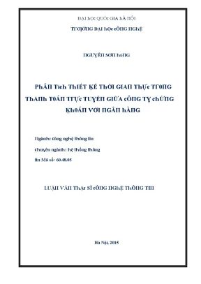Luận văn phân tích thiết kế thời gian thực trong thanh toán trực tuyến giữa công ty chứng khoán với ngân hàng