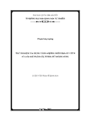 Luận văn thạc sĩ thử nghiệm tác dụng tăng cường miễn dịch in vitro của các chế phẩm cây trinh nữ hoàng cung vnu lvts09