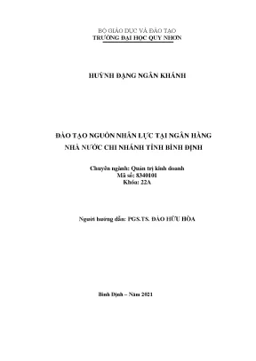 Luận văn đào tạo nguồn nhân lực tại ngân hàng nhà nước chi nhánh tỉnh bình định