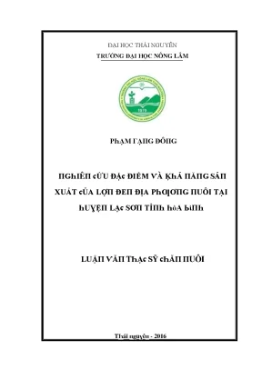 Luận văn nghiên cứu đặc điểm và khả năng sản xuất của lợn đen địa phương nuôi tại huyện lạc sơn tỉnh hòa bình