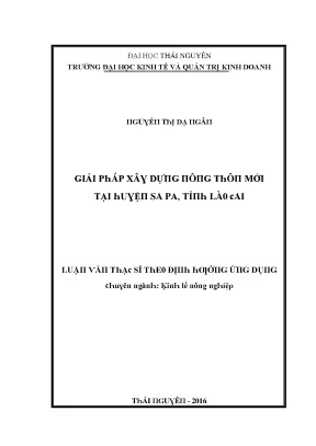 Luận văn giải pháp xây dựng nông thôn mới tại huyện sa pa tỉnh lào cai