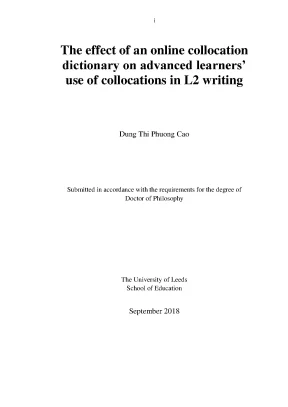 The effect of an online collocation dictionary on advanced learners use of collocations in l2 writing