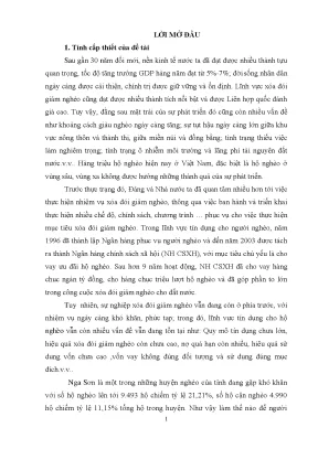 Giải pháp nâng cao hiệu quả hoạt động cho vay hộ nghèo tại ngân hàng chính sách xã hội huyện nga sơn