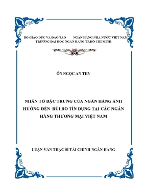 Luận văn nhân tố đặc trưng của ngân hàng ảnh hưởng đến rủi ro tín dụng tại các ngân hàng thương mại việt nam