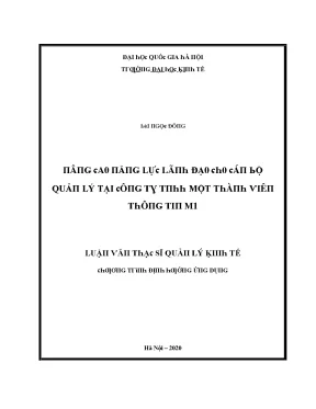 Luận văn nâng cao năng lực lãnh đạo cho cán bộ quản lý tại công ty tnhh một thành viên thông tin m1