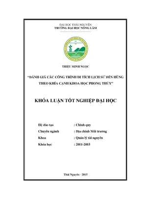 Luận văn đánh giá các công trình di tích lịch sử đền hùng theo khía cạnh khoa học phong thủy