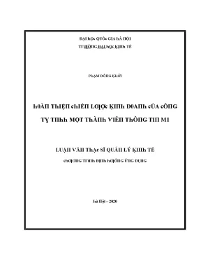 Luận văn hoàn thiện chiến lược kinh doanh của công ty tnhh một thành viên thông tin m1
