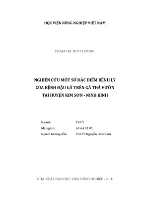Luận văn nghiên cứu một số đặc điểm bệnh lý của bệnh đậu gà thả vườn tại huyện kim sơn ninh bình