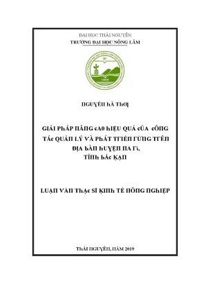 Luận văn giải pháp nâng cao hiệu quả của công tác quản lý và phát triển rừng trên địa bàn huyện na rì tỉnh bắc kạn