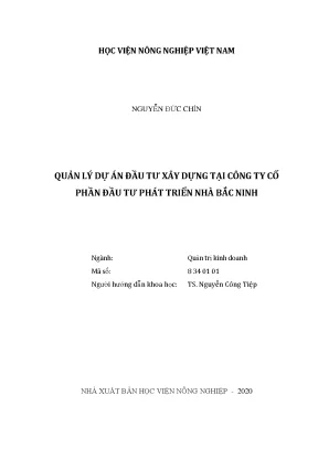 Quản lý dự án đầu tư xây dựng tại công ty cổ phần đầu tư phát triển nhà bắc ninh