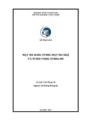 Luận văn mật mã dòng trong mật mã nhẹ và triển vọng trong iot