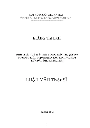 Luận văn thạc sĩ tính triết lý trữ tình trong tiểu thuyết của trương hiền lượng cây hợp hoan và một nửa đàn ông là đàn bà ths văn học