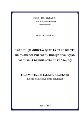Luận văn hoàn thiện công tác quản lý thuế giá trị gia tăng đối với doanh nghiệp ngoài quốc doanh ở chi cục thuế ba đình thành phố hà nội