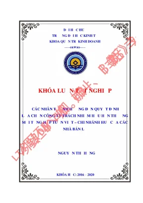 Luận văn các nhân tố ảnh hưởng đến quyết định lựa chọn công ty trách nhiệm hữu hạn thương mại tổng hợp tuấn việt chi nhánh huế của các nhà bán lẻ