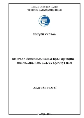 Luận văn giải pháp công nghệ cho giao dịch lưu động ngân hàng chính sách xã hội việt nam