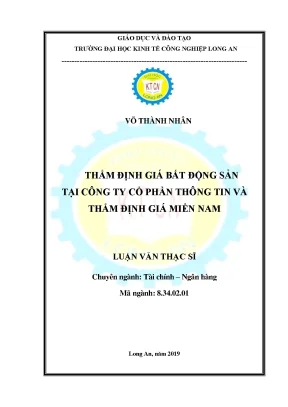 Luận văn thẩm định giá bất động sản tại công ty cổ phần thông tin và thẩm định giá miền nam