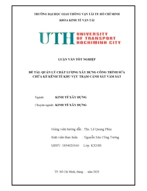 Quản lý chất lượng thi công xây dựng công trình