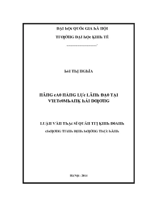 Luận văn nâng cao năng lực lãnh đạo tại vietcombank hải dương