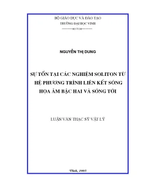 Sự tồn tại các nghiệm soloton từ hệ phương trình liên kết sóng họa âm bậc hai và sóng tới