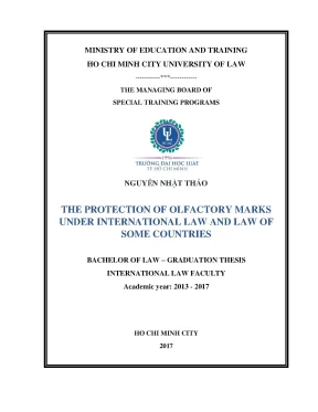 The protection of olfactory marks under international law and law of some countries