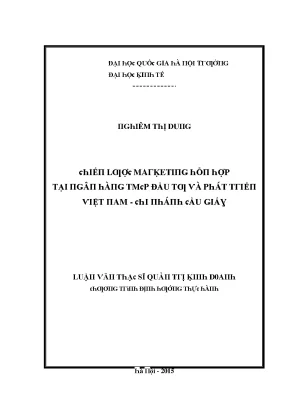 Luận văn chiến lược marketing hỗn hợp tại ngân hàng tmcp đầu tư và phát triển việt nam chi nhánh cầu giấy