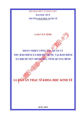 Luận văn hoàn thiện công tác quản lý thu bảo hiểm xã hội bắt buộc tại bảo hiểm xã hội huyện minh hóa min