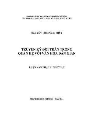 Truyện ký đời trần trong quan hệ với văn hóa dân gian