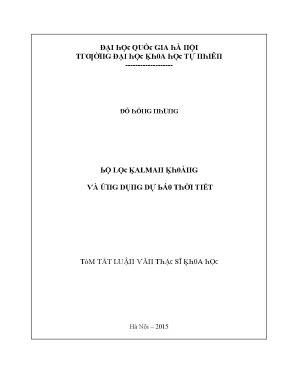 Luận văn thạc sĩ bộ lọc kalman khoảng và ứng dụng dự báo thời tiết vnu lvts004