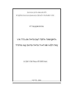 Luận văn thạc sĩ vai trò của nông dân tỉnh nam định trong xây dựng nông thôn mới hiện nay