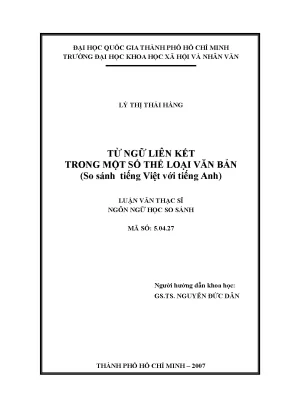 Từ ngữ liên kết trong một số thể loại văn bản so sánh tiếng việt với tiếng anh