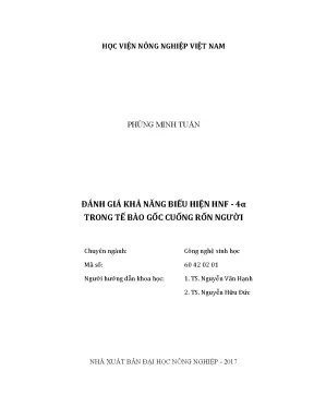 Luận văn đánh giá khả năng biểu hiện hnf 4α trong tế bào gốc cuống rốn người