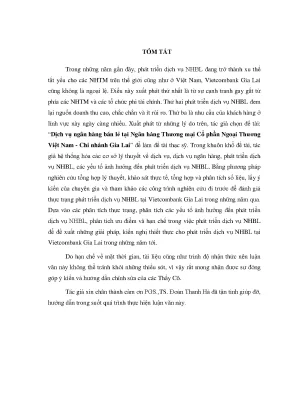 Luận văn dịch vụ ngân hàng bán lẻ tại ngân hàng thương mại cổ phần ngoại thương việt nam chi nhánh gia lai