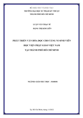 Tài liệu phát triển văn hóa đọc cho tăng ni sinh viên học viện phật giáo việt nam