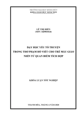Dạy học yếu tố truyện trong thơ phạm hổ viết cho trẻ mẩu giáo nhìn từ quan điểm tích hợp