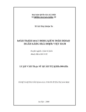 Luận văn hoàn thiện hoạt động kiểm toán nội bộ ngân hàng nhà nước việt nam