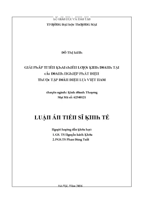 Luận văn giải pháp triển khai chiến lược kinh doanh tại các doanh nghiệp phát điện thuộc tập đoàn điện lực việt nam