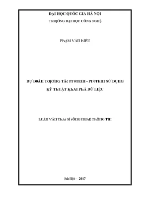 Luận văn dự đoán tương tác protein protein sử dụng kỹ thuật khai phá dữ liệu