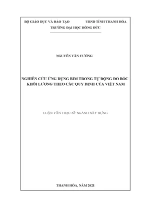 Nghiên cứu ứng dụng bim trong tự động đo bóc khối lượng theo các quy định của việt nam
