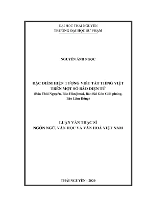 Đặc điểm hiện tượng viết tắt tiếng việt trên một số báo điện tử báo thái nguyên báo hà nội mới báo sài gòn giải phóng báo lâm đồng