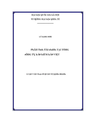 Luận văn phân tích tài chính tại tổng công ty bảo hiểm bảo việt