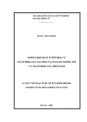 Luận văn chiến lược phát triển dịch vụ thẩm định giá tại công ty cổ phần thông tin và thẩm định giá miền nam