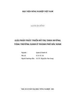 Giải pháp phát triển đô thị theo hướng tăng trưởng xanh ở thành phố bắc ninh