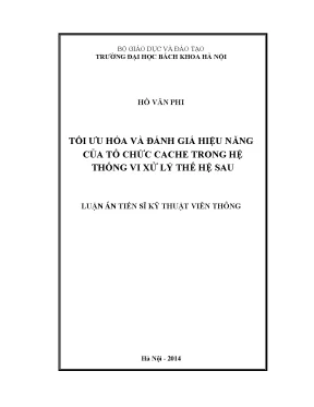 Tối ưu hoá và đánh giá hiệu năng của tổ chức cache trong hệ thống vi xử lý thế hệ sau