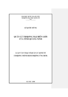 Luận văn quản lý thương mại biên giới của tỉnh quảng ninh