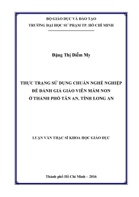 Luận văn thực trạng sử dụng chuẩn nghề nghiệp để đánh giá giáo viên mầm non ở thành phố tân an tỉnh long an