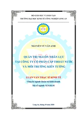 Luận văn quản trị nguồn nhân lực tại công ty cổ phần cấp thoát nước và môi trường kiến tường tỉnh long an