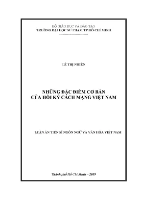 Luận văn những đặc điểm cơ bản của hồi kí cách mạng việt nam