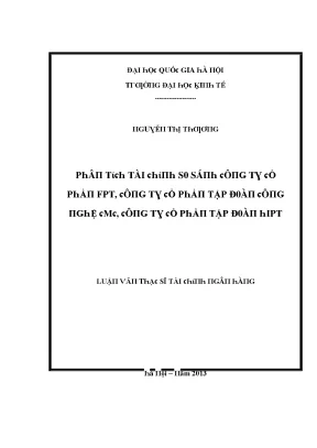 Luận văn phân tích tài chính so sánh công ty cổ phần fpt công ty cổ phần tập đoàn công nghệ cmc công ty cổ phần tập đoàn hipt