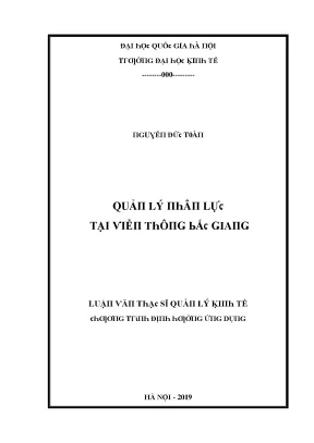 Luận văn quản lý nhân lực tại viễn thông bắc giang